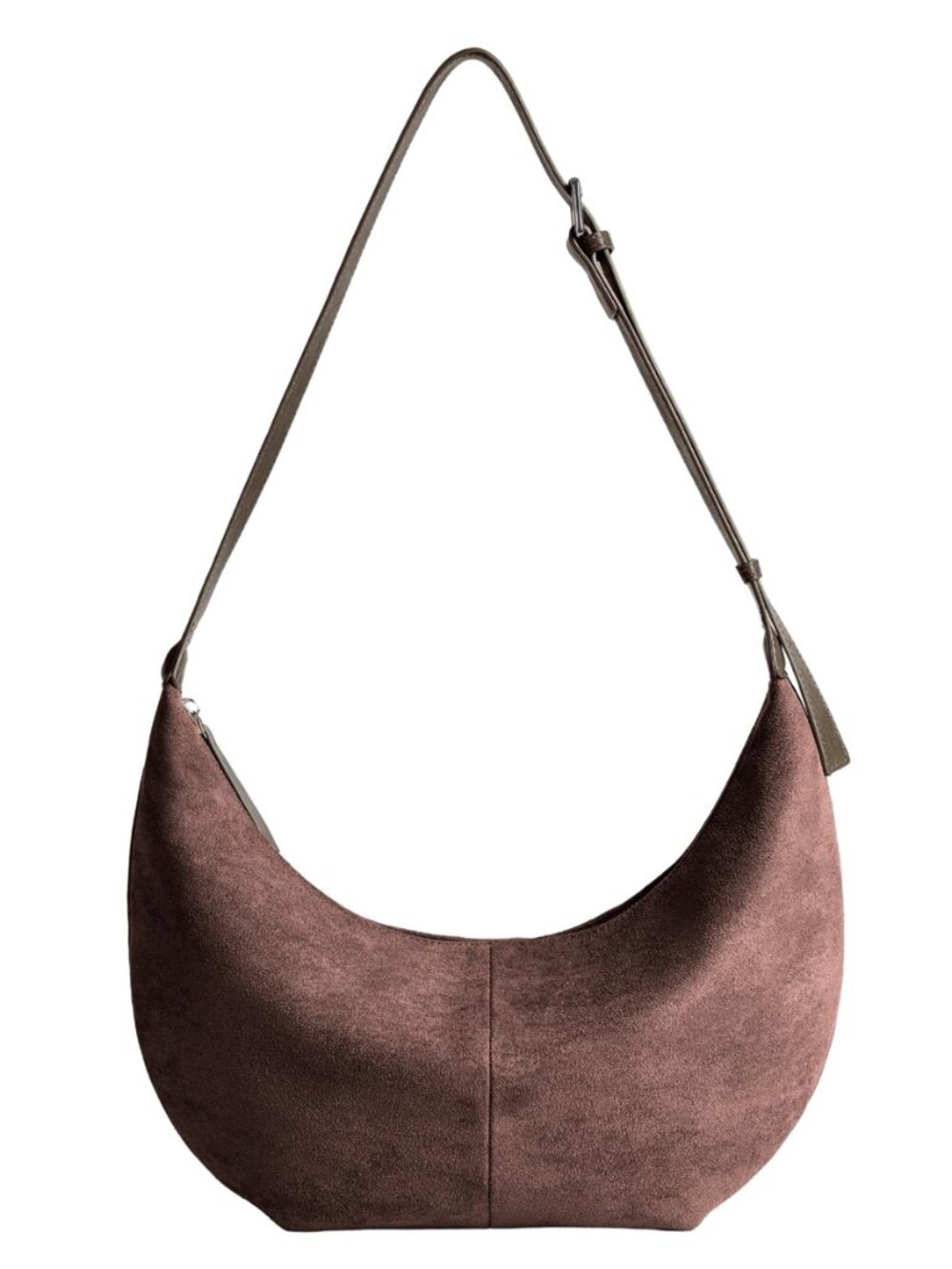 Suede Crescent Crossbody Bag for Women, Hobo Shoulder Purse